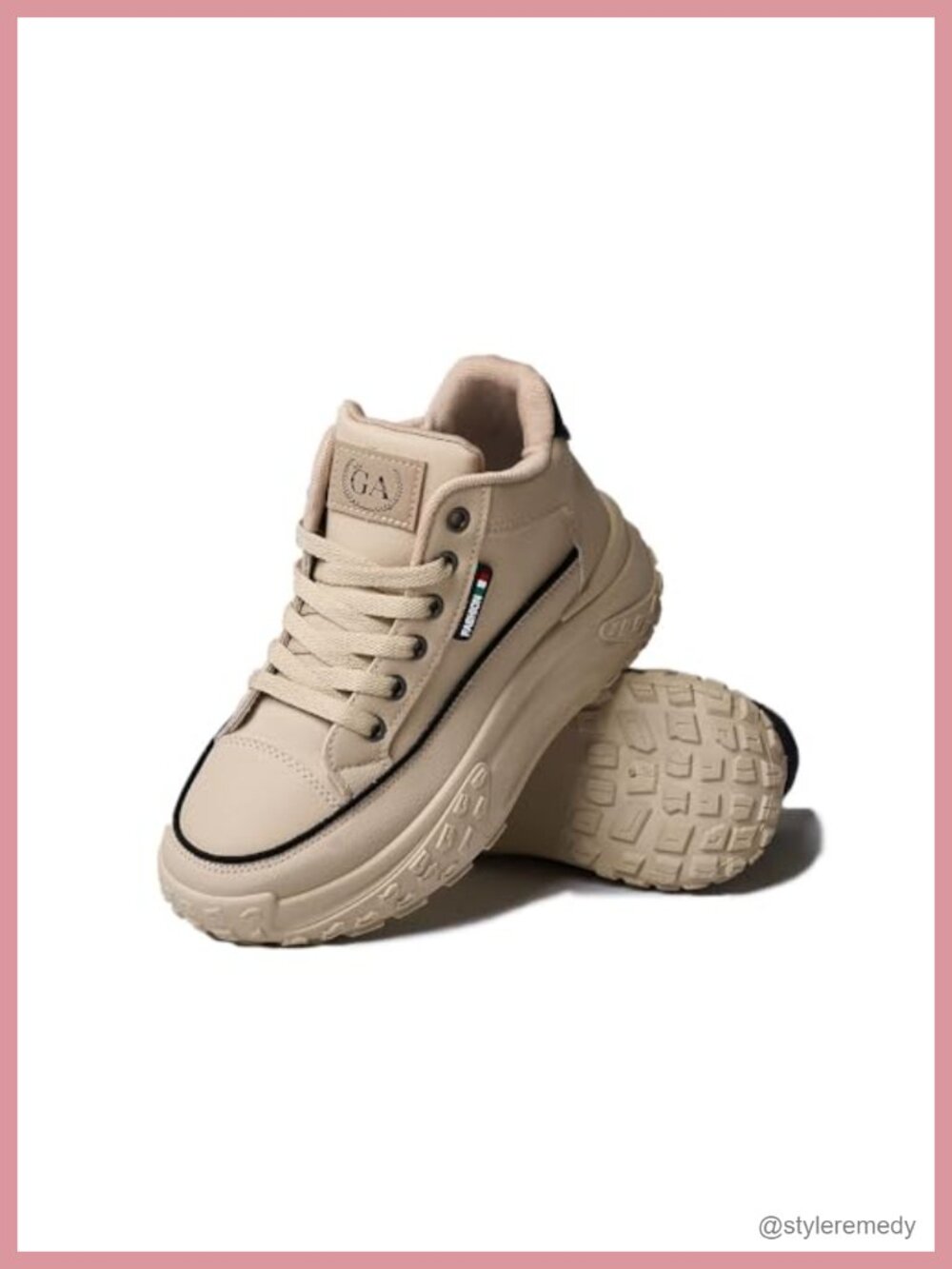 Women's Chunky Platform Sneakers Breathable Lace-Up Casual Walking Shoes